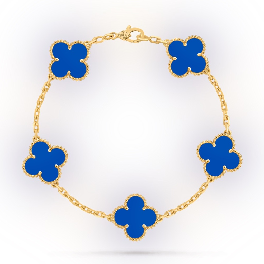 Van Cleef 5 motifs bracelet blue